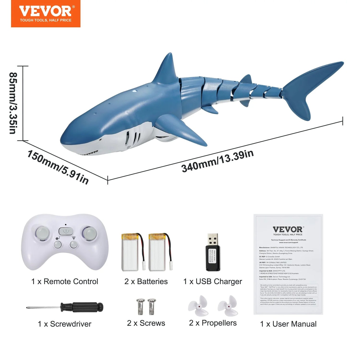 Remote Control Shark Toy High Speed RC Boat