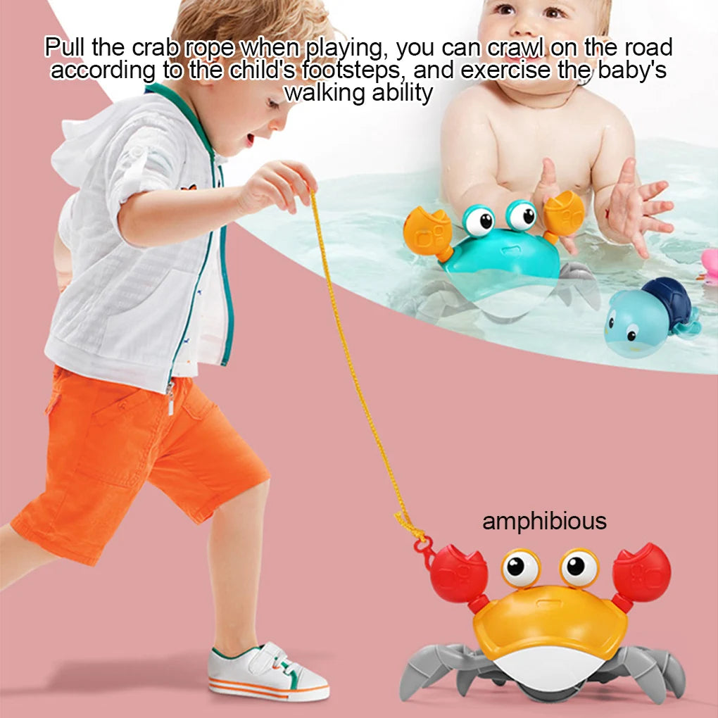Play Crab Toy Clockwork Portable Beach Children Shower Accessory
