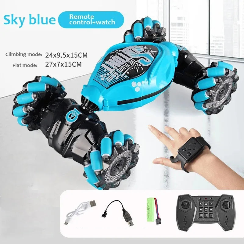 RC Car with LED Light Remote Control Car Watch Hand Gestures 360° Rotating Climbing Car