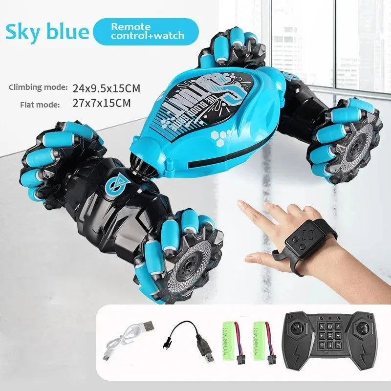 RC Car with LED Light Remote Control Car Watch Hand Gestures 360° Rotating Climbing Car