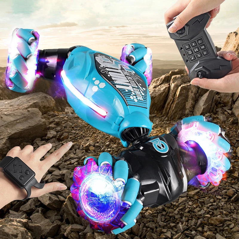 RC Car with LED Light Remote Control Car Watch Hand Gestures 360° Rotating Climbing Car