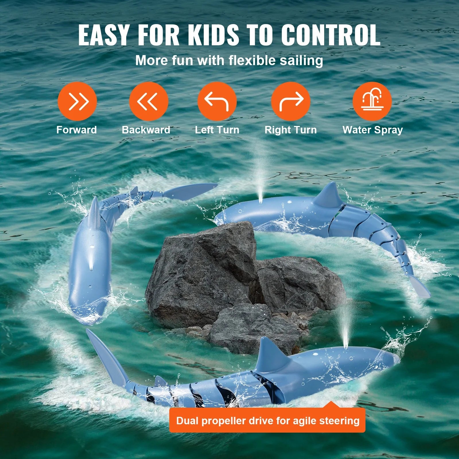 Remote Control Shark Toy High Speed RC Boat 